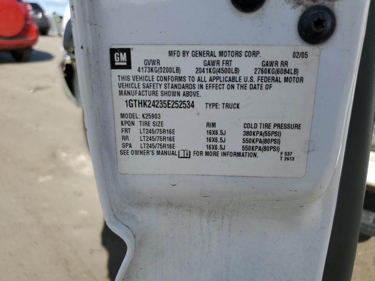 2005 GMC Sierra K2500 Heavy Duty VIN: 1GTHK24235E252534 Lot: 84815325