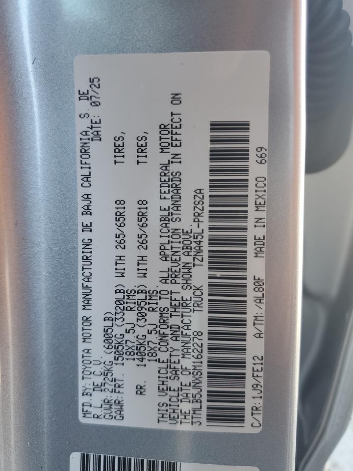 2025 Toyota Tacoma Double Cab VIN: 3TMLB5JNXSM162278 Lot: 81940765