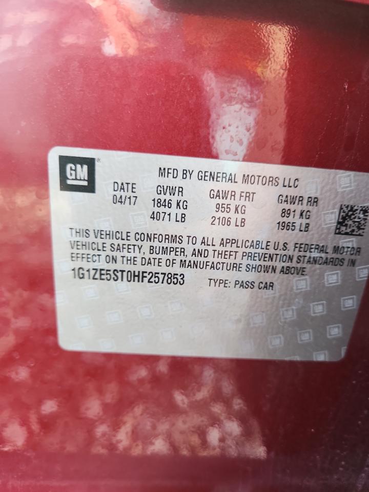 2017 Chevrolet Malibu Lt VIN: 1G1ZE5ST0HF257853 Lot: 82357335