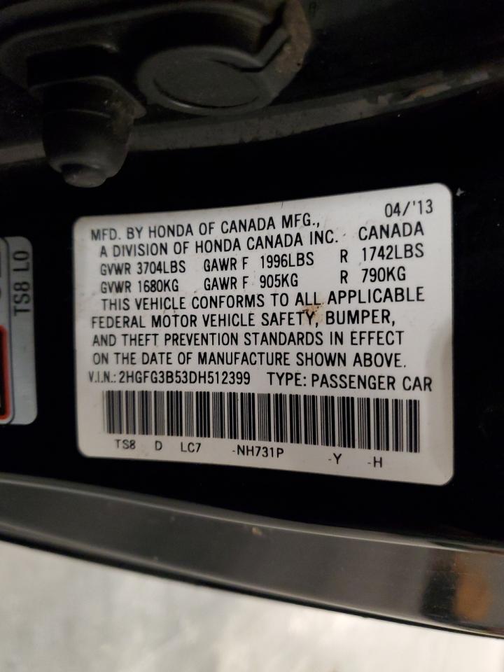 2013 Honda Civic Lx VIN: 2HGFG3B53DH512399 Lot: 90641485