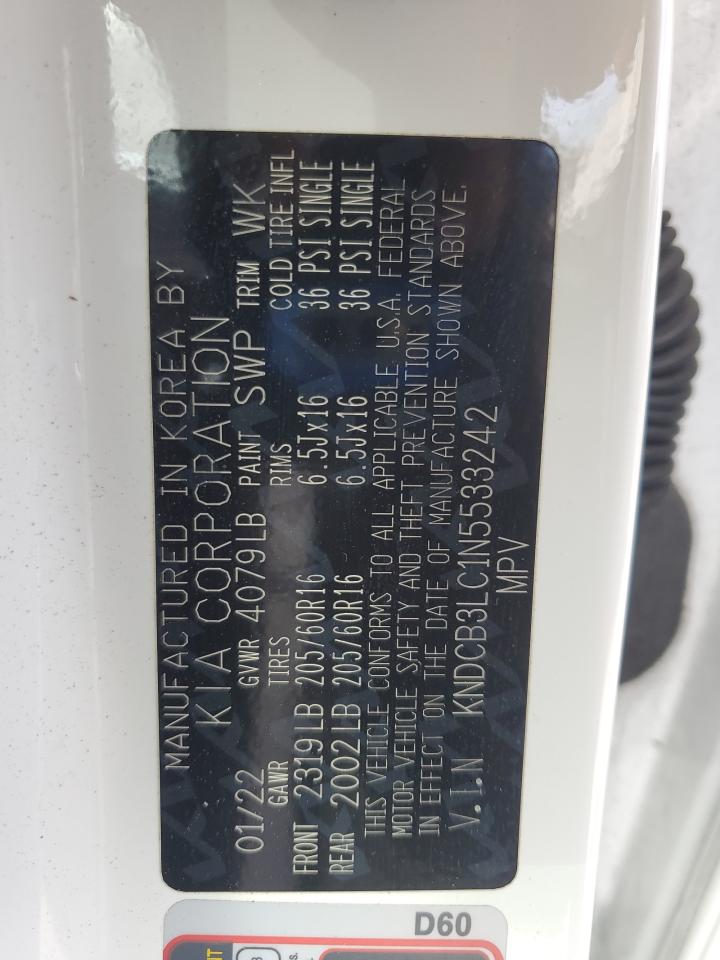 2022 Kia Niro Lx VIN: KNDCB3LC1N5533242 Lot: 93152625