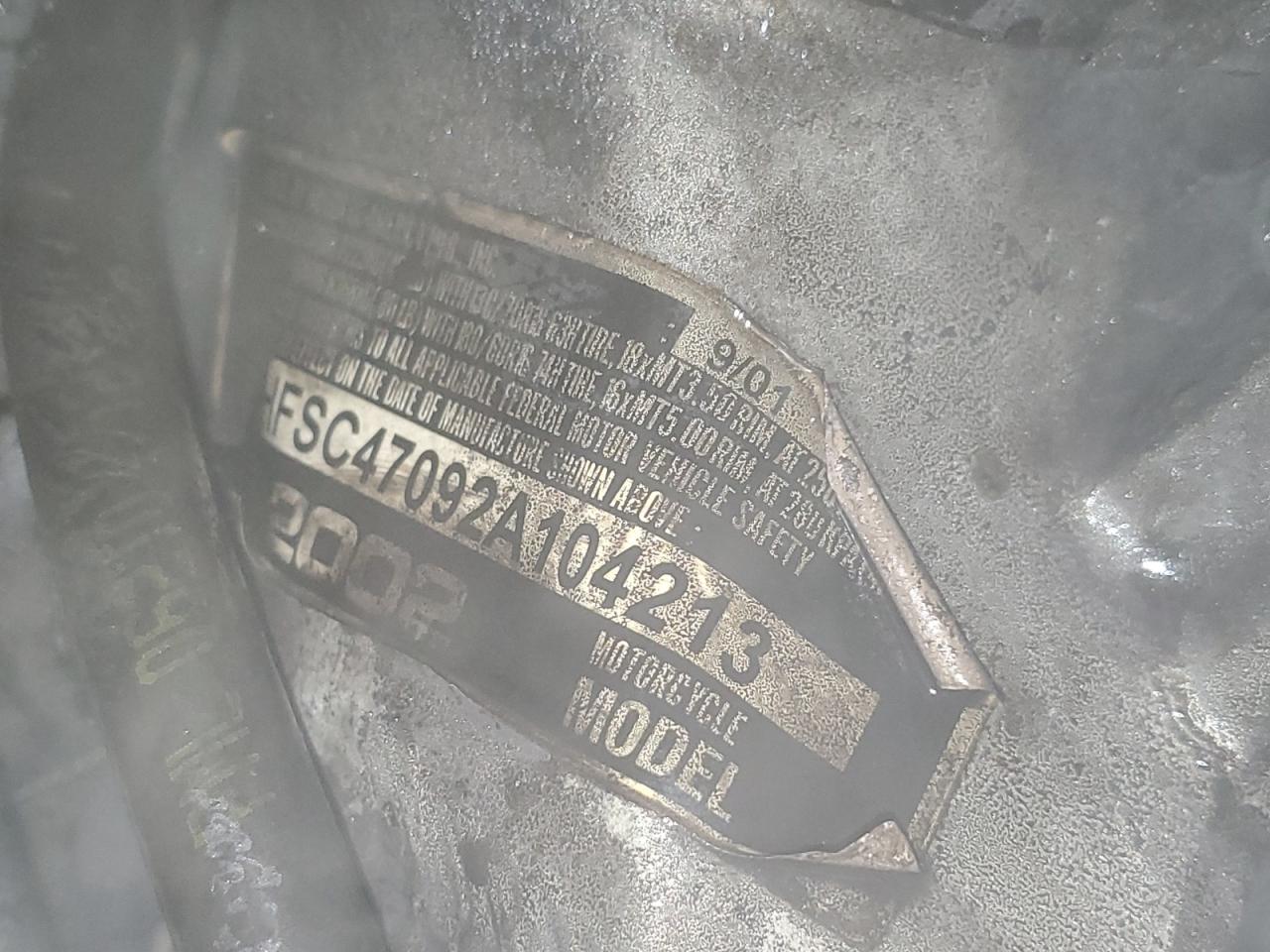 2002 Honda Gl1800 VIN: 1HFSC47092A104213 Lot: 85123565