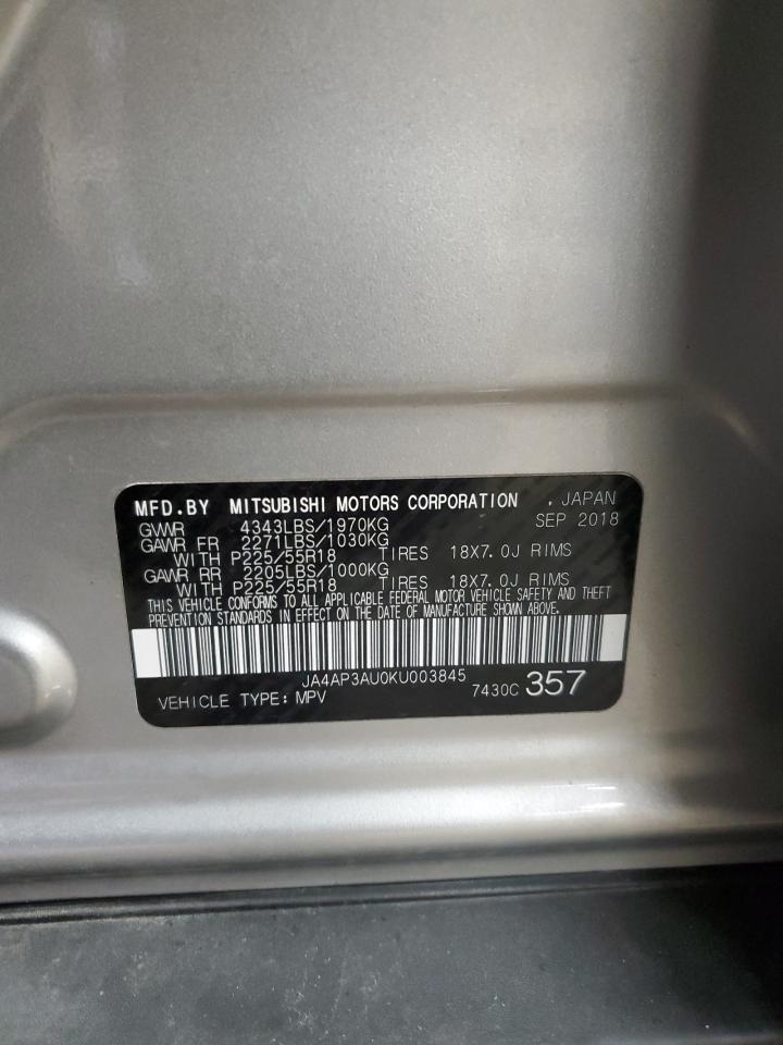 2019 Mitsubishi Outlander Sport Es VIN: JA4AP3AU0KU003845 Lot: 87027585