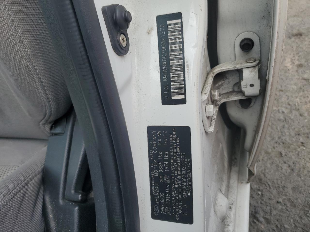 2009 Hyundai Accent Gls VIN: KMHCN46C79U371276 Lot: 85505355