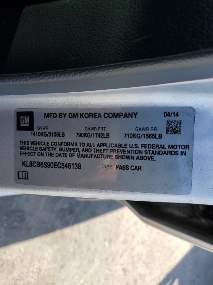 2014 Chevrolet Spark Ls VIN: KL8CB6S90EC546138 Lot: 86850495