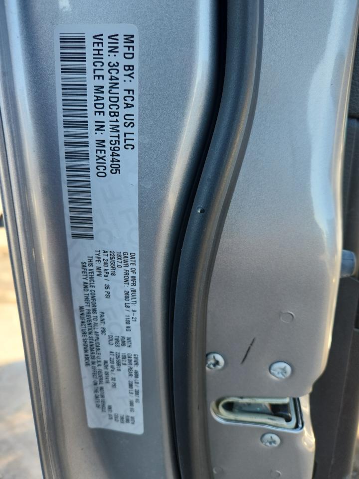 2021 Jeep Compass Limited VIN: 3C4NJDCB1MT594405 Lot: 86712095