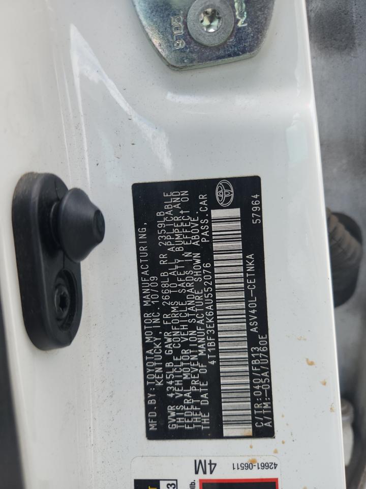 2010 Toyota Camry Base VIN: 4T1BF3EK6AU552076 Lot: 85479285