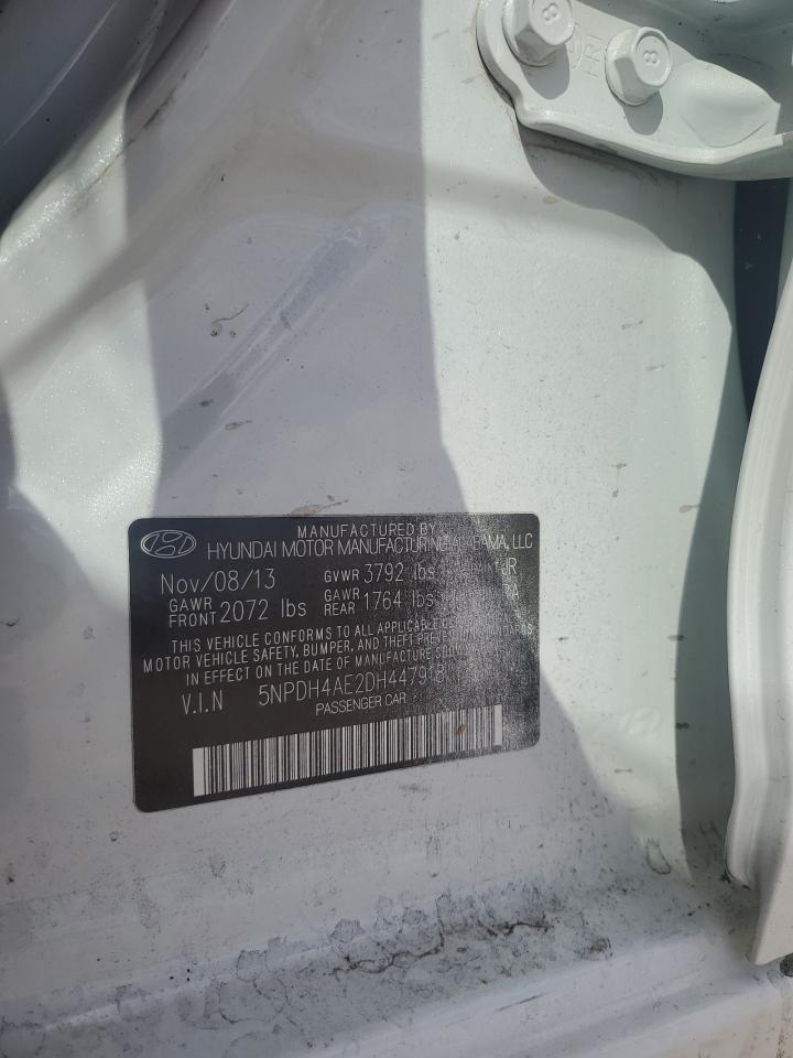 2013 Hyundai Elantra Gls VIN: 5NPDH4AE2DH447918 Lot: 84756865