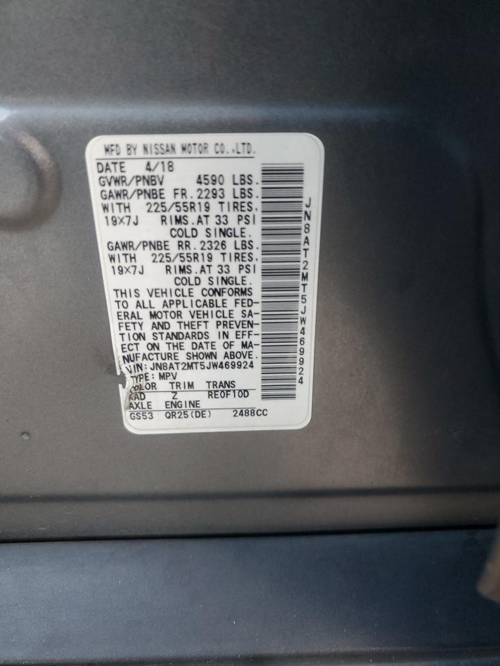 2018 Nissan Rogue S VIN: JN8AT2MT5JW469924 Lot: 89578375