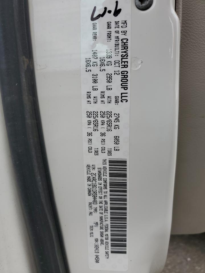 2013 Chrysler Town & Country Touring VIN: 2C4RC1BG1DR584483 Lot: 81993685