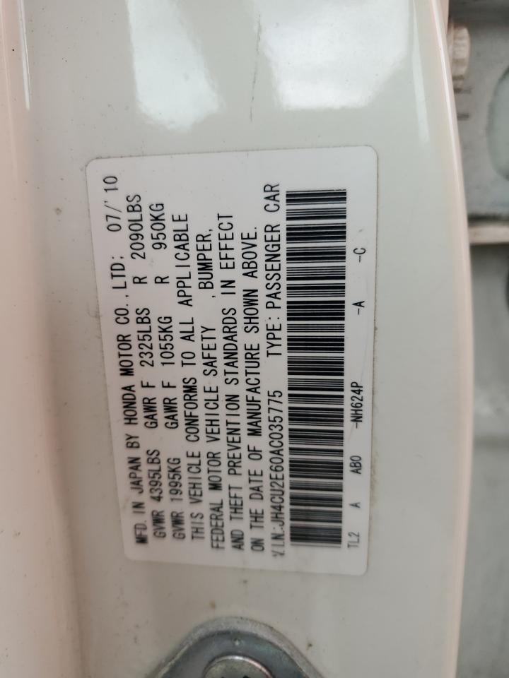2010 Acura Tsx VIN: JH4CU2E60AC035775 Lot: 84940735