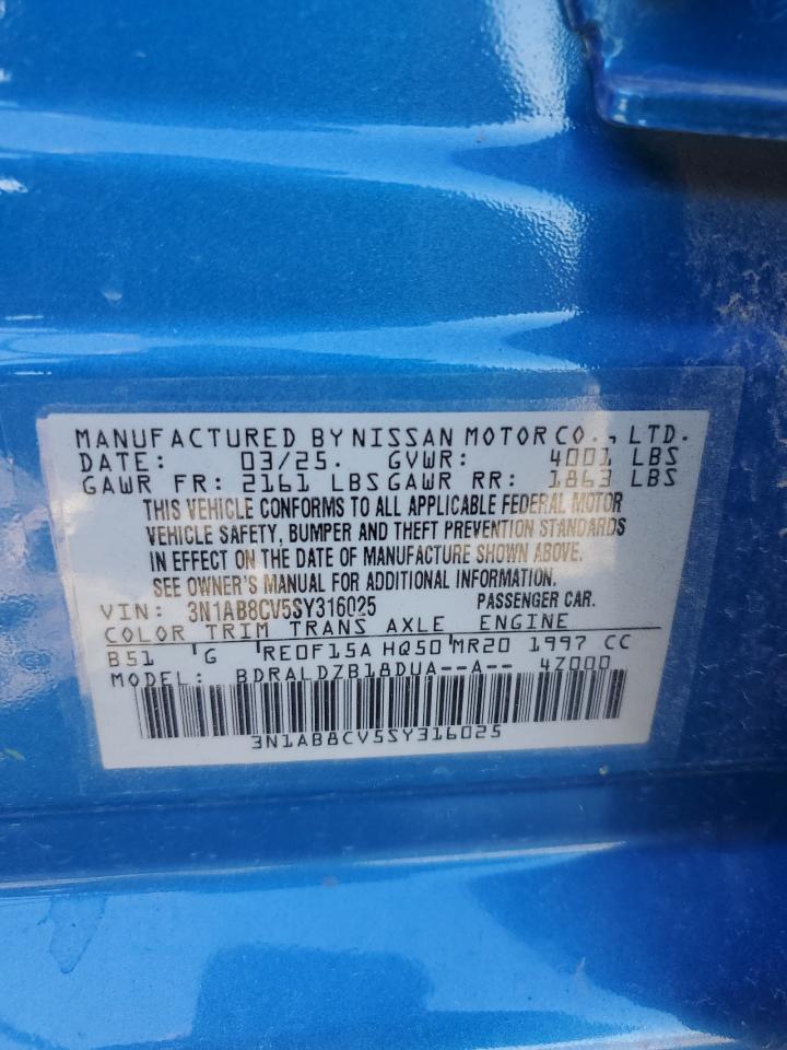 2025 Nissan Sentra Sv VIN: 3N1AB8CV5SY316025 Lot: 82326165