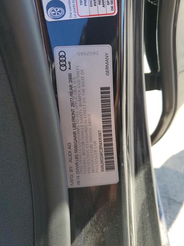 2015 Audi S7 Premium VIN: WAUW2AFC3FN005987 Lot: 82575905