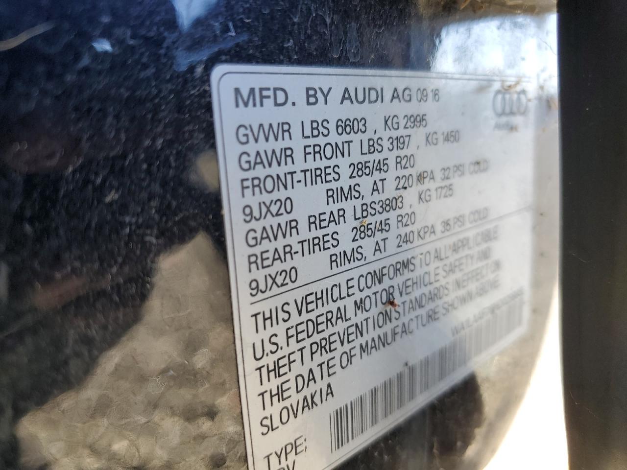 2017 Audi Q7 Premium Plus VIN: WA1LAAF76HD029845 Lot: 87054485