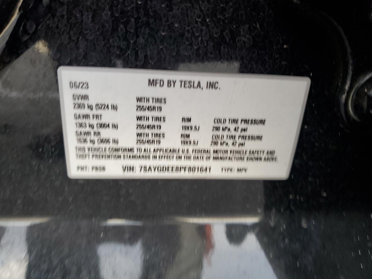 2023 Tesla Model Y VIN: 7SAYGDEE8PF801641 Lot: 82570625