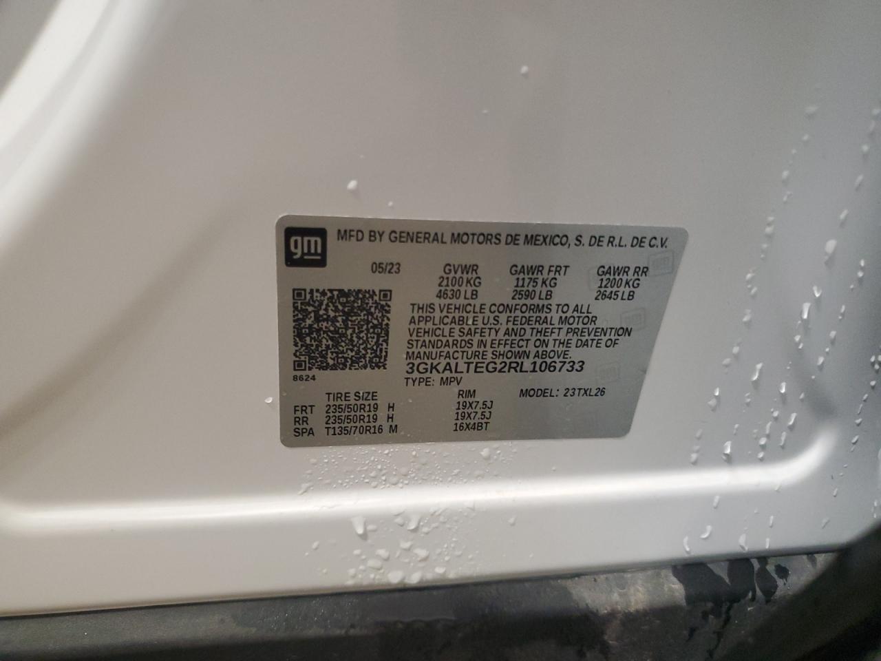 2024 GMC Terrain Sle VIN: 3GKALTEG2RL106733 Lot: 85115175