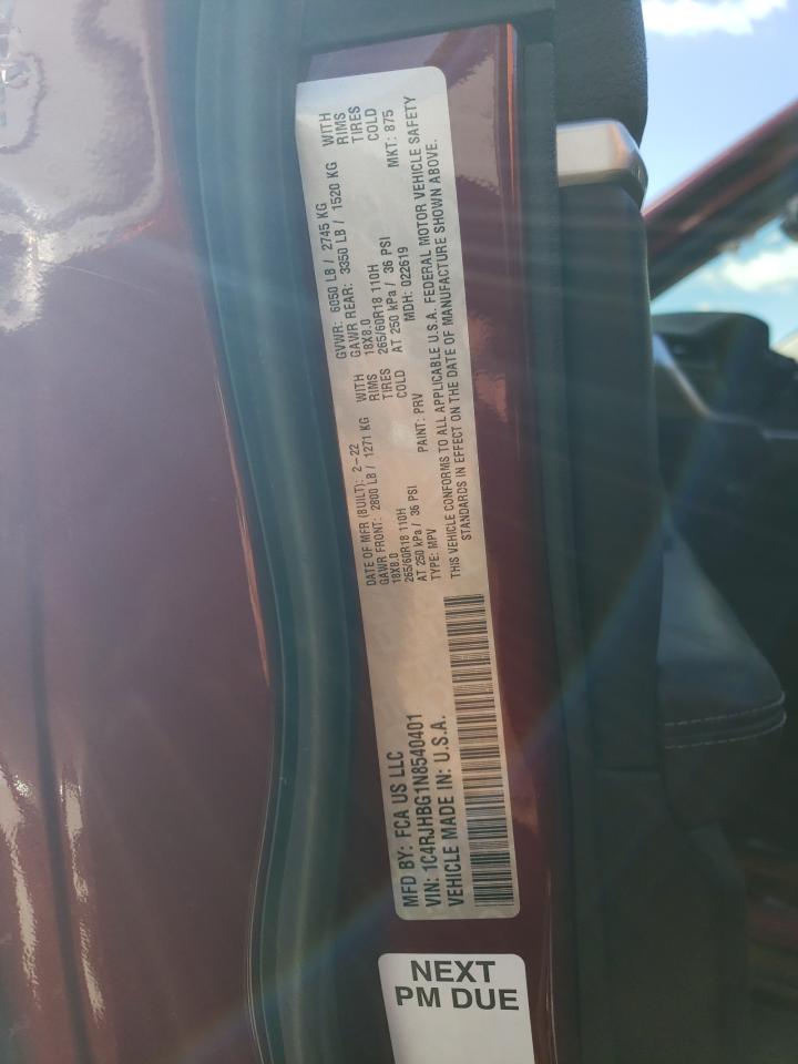 2022 Jeep Grand Cherokee Limited VIN: 1C4RJHBG1N8540401 Lot: 90637395