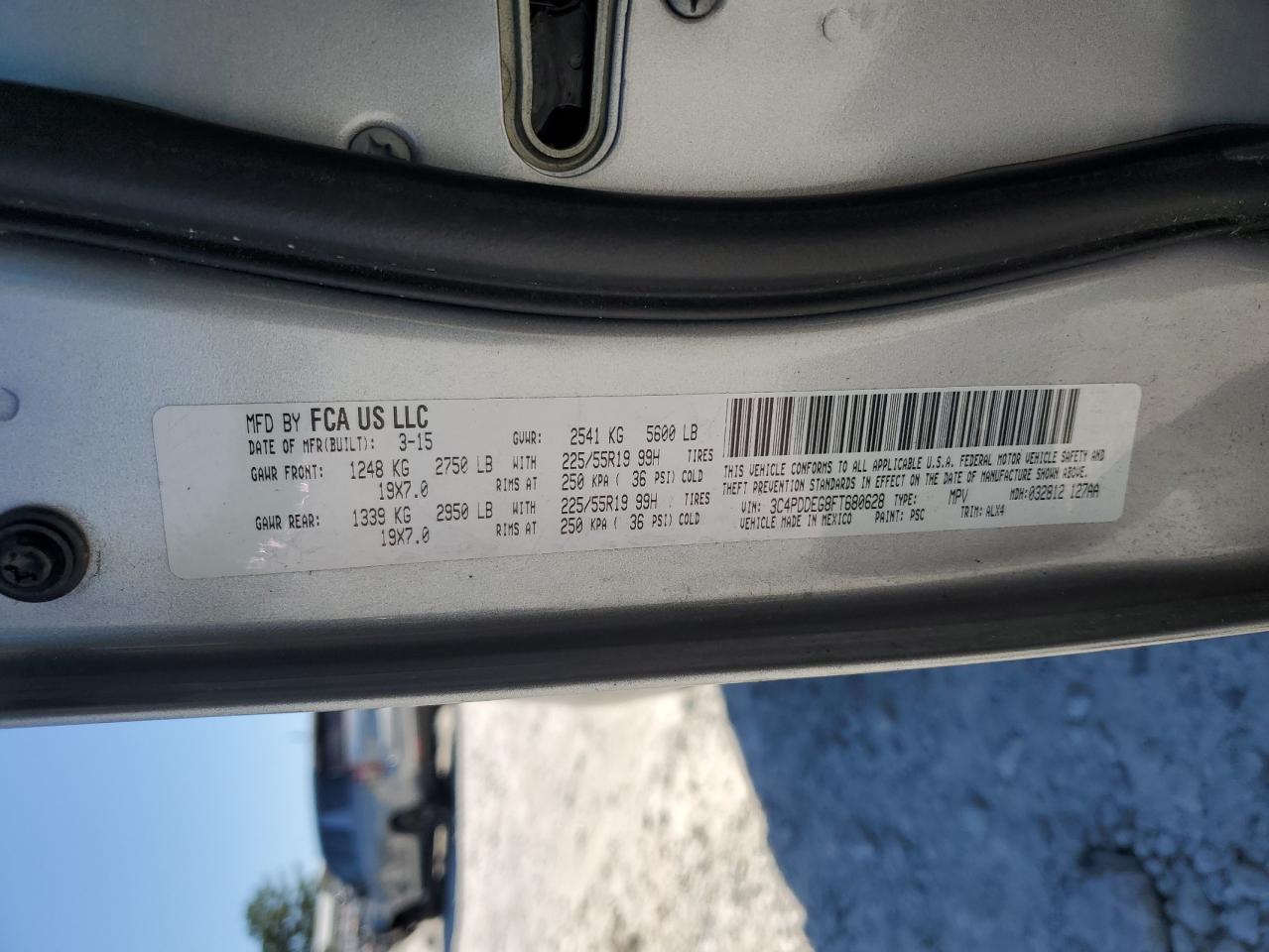 2015 Dodge Journey R/T VIN: 3C4PDDEG8FT680628 Lot: 85380475