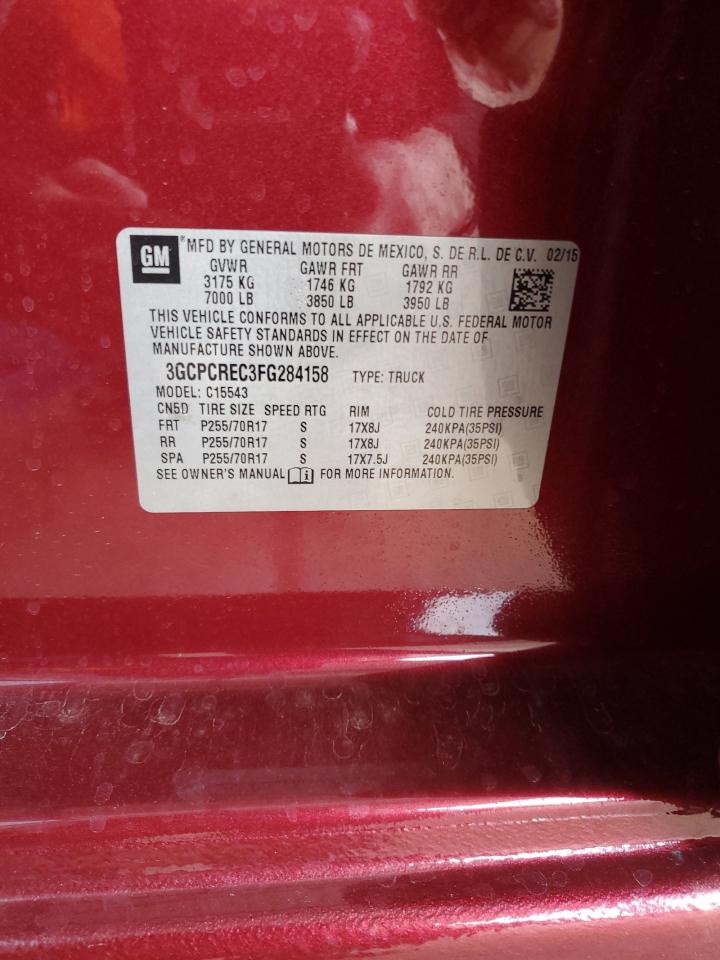 2015 Chevrolet Silverado C1500 Lt VIN: 3GCPCREC3FG284158 Lot: 82347455
