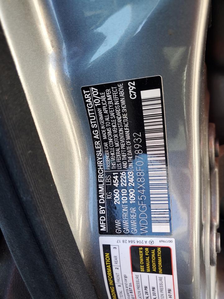 2008 Mercedes-Benz C 300 VIN: WDDGF54X88F078932 Lot: 87388975