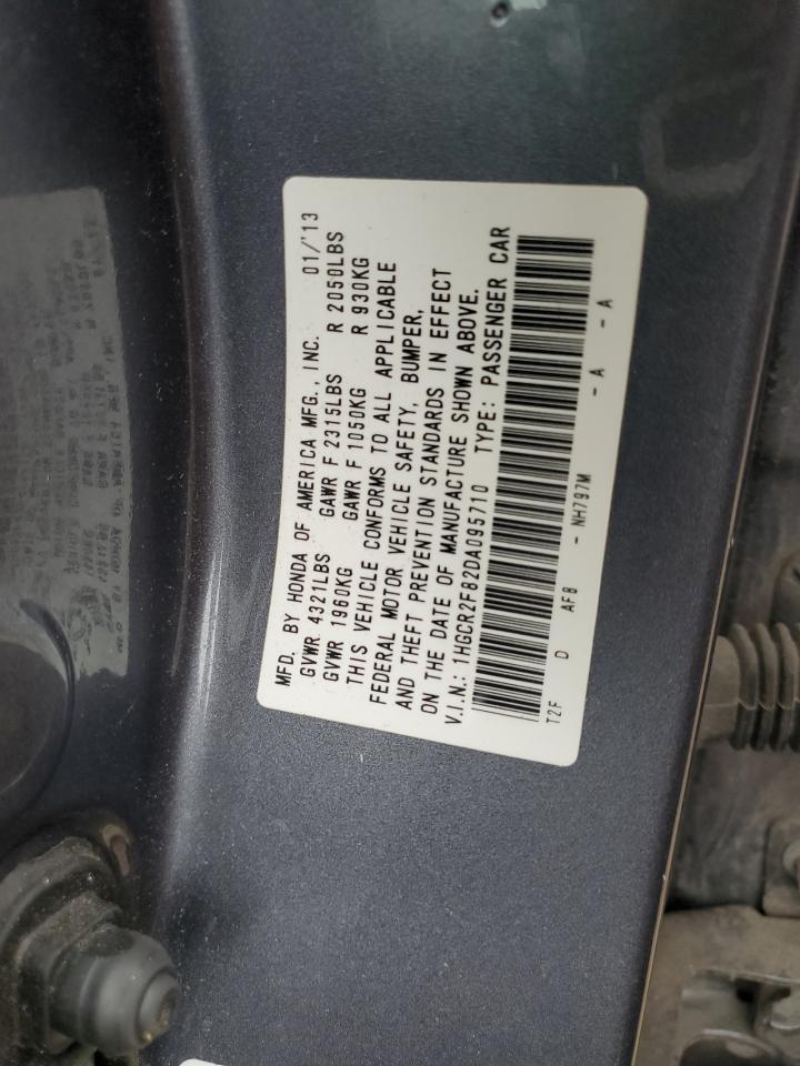 2013 Honda Accord Exl VIN: 1HGCR2F82DA095710 Lot: 86086095