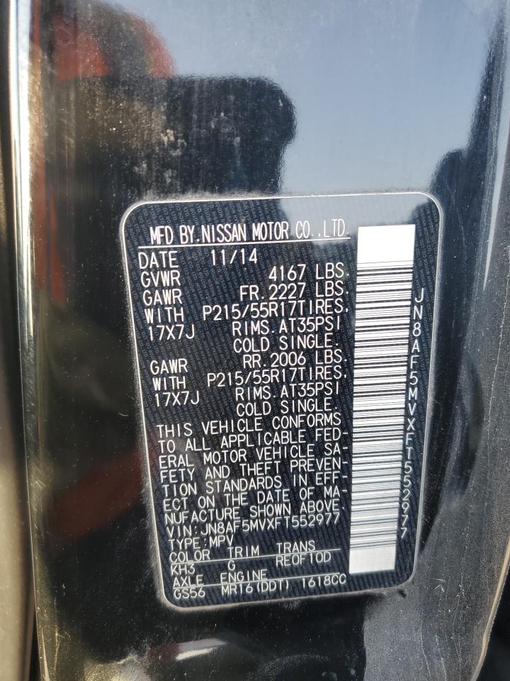 2015 Nissan Juke S VIN: JN8AF5MVXFT552977 Lot: 85371345