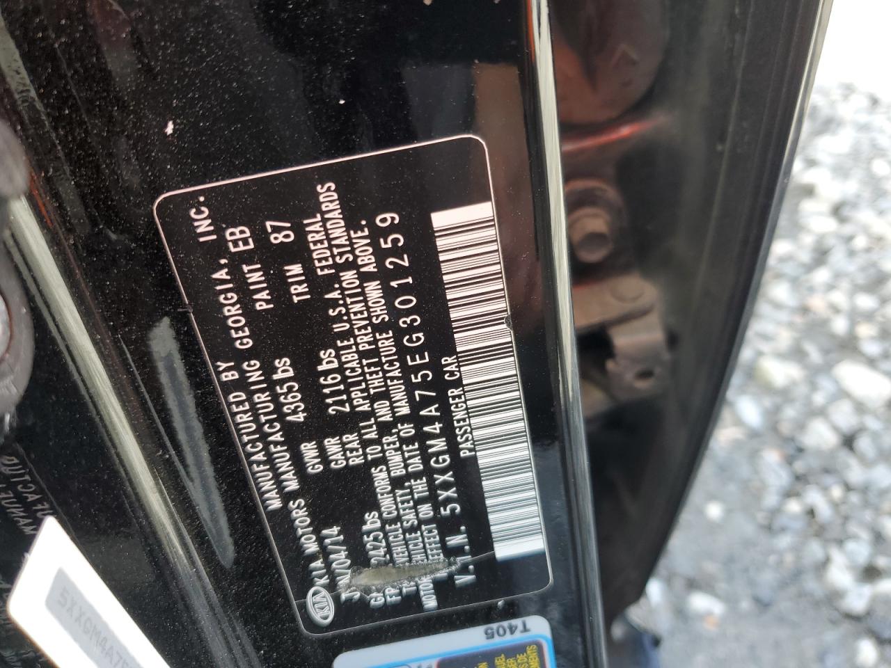 2014 Kia Optima Lx VIN: 5XXGM4A75EG301259 Lot: 84880265