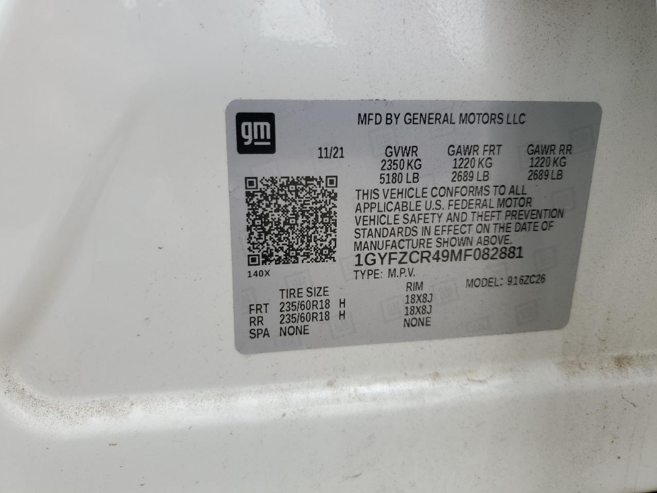 2021 Cadillac Xt4 Premium Luxury VIN: 1GYFZCR49MF082881 Lot: 84426095