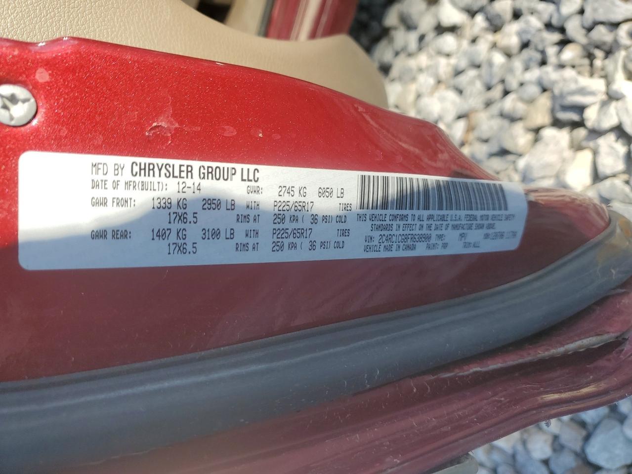 2015 Chrysler Town & Country Touring L VIN: 2C4RC1CG8FR638900 Lot: 81228305