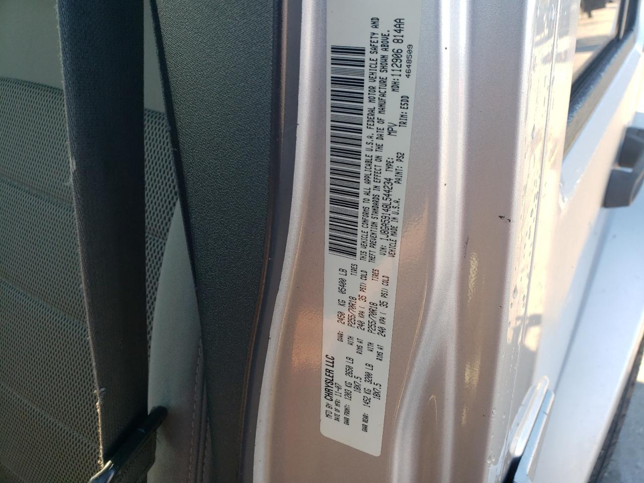 2008 Jeep Wrangler Unlimited Sahara VIN: 1J8GA59148L544234 Lot: 82327065