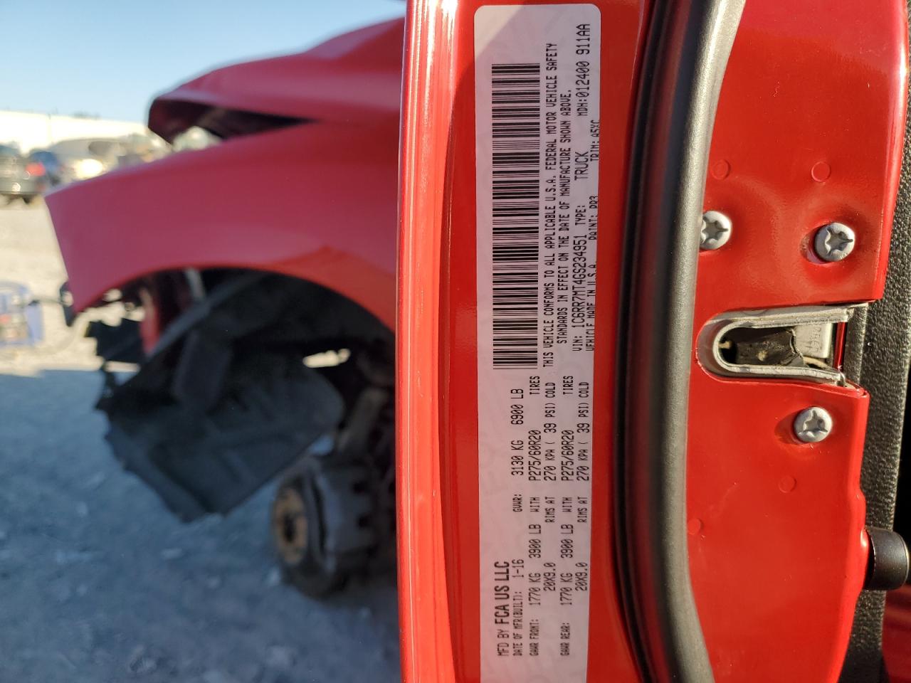 2016 Ram 1500 Sport VIN: 1C6RR7MT4GS234951 Lot: 85257185