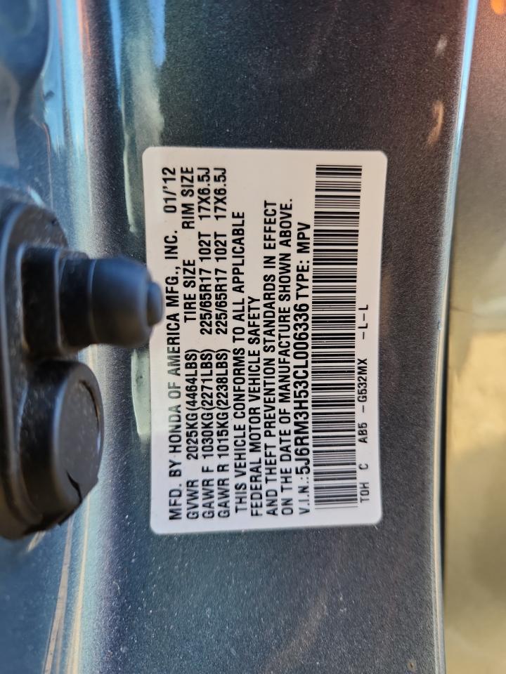 2012 Honda Cr-V Ex VIN: 5J6RM3H53CL006336 Lot: 86895295