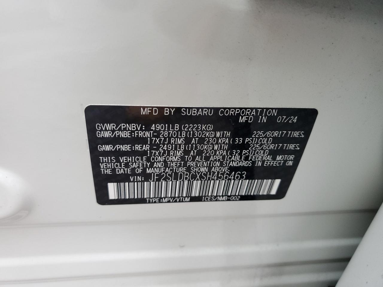 2025 Subaru Forester Premium VIN: JF2SLDBCXSH456463 Lot: 86434335