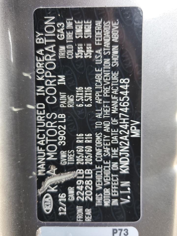 2017 Kia Soul VIN: KNDJN2A24H7465448 Lot: 82305345