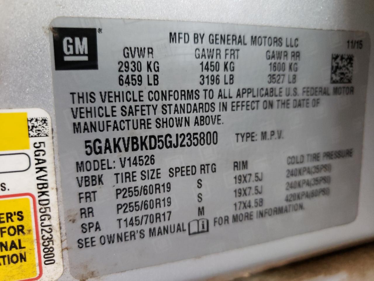 2016 Buick Enclave VIN: 5GAKVBKD5GJ235800 Lot: 86797735