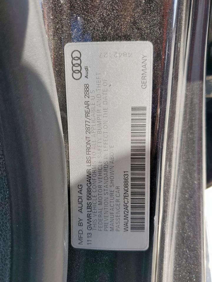 2014 Audi S7 Premium VIN: WAUW2AFC7EN088631 Lot: 85948465