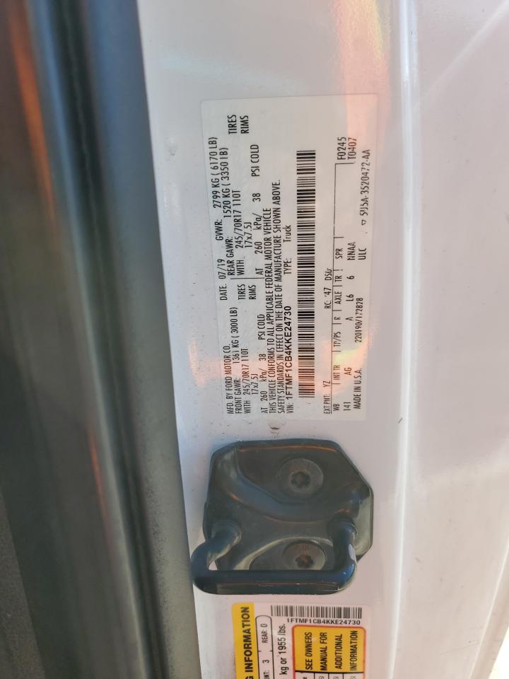 2019 Ford F150 VIN: 1FTMF1CB4KKE24730 Lot: 87378585