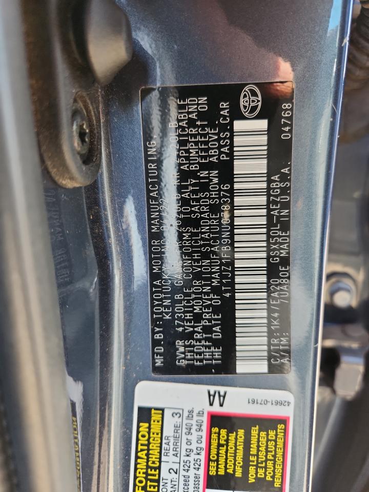 2022 Toyota Avalon Xle VIN: 4T1JZ1FB9NU078376 Lot: 84936095