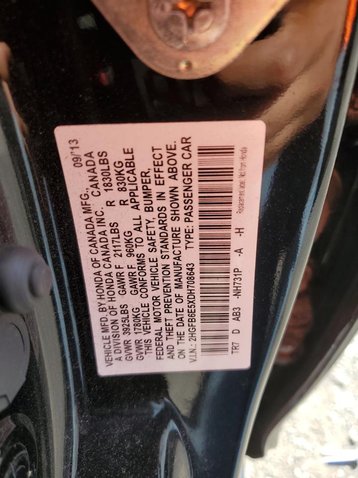 2013 Honda Civic Si VIN: 2HGFB6E5XDH708643 Lot: 85333005