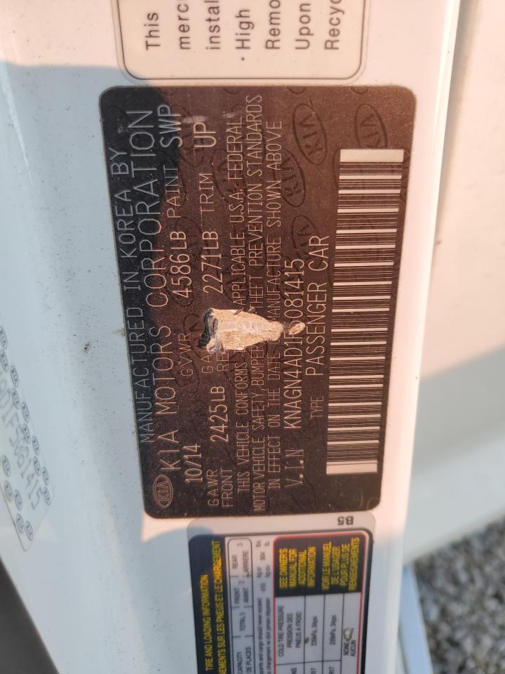 2015 Kia Optima Hybrid VIN: KNAGN4AD1F5081415 Lot: 86170145