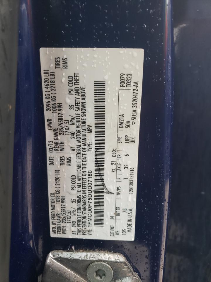 2013 Ford Escape S VIN: 1FMCU0F75DUD07180 Lot: 82270875