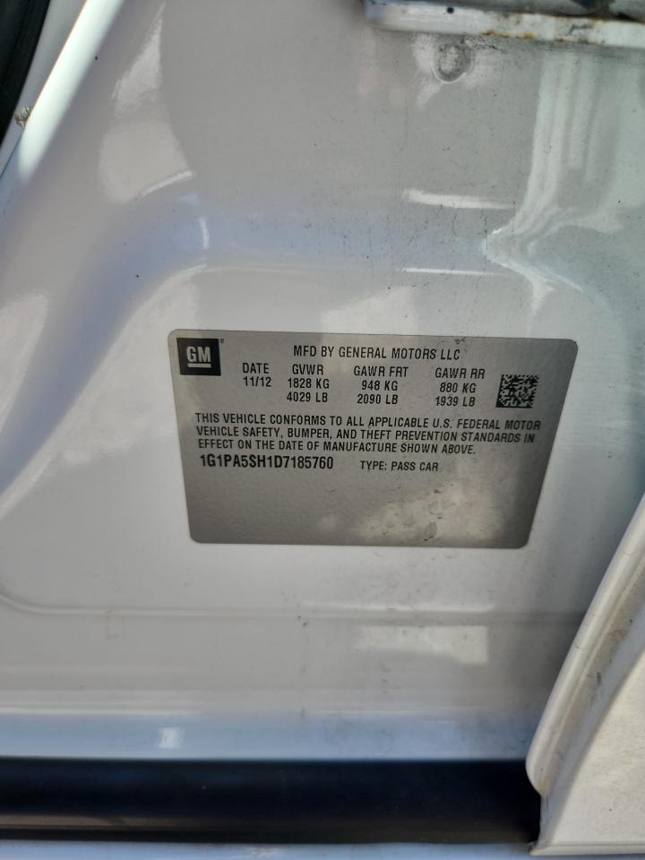 2013 Chevrolet Cruze Ls VIN: 1G1PA5SH1D7185760 Lot: 86240695