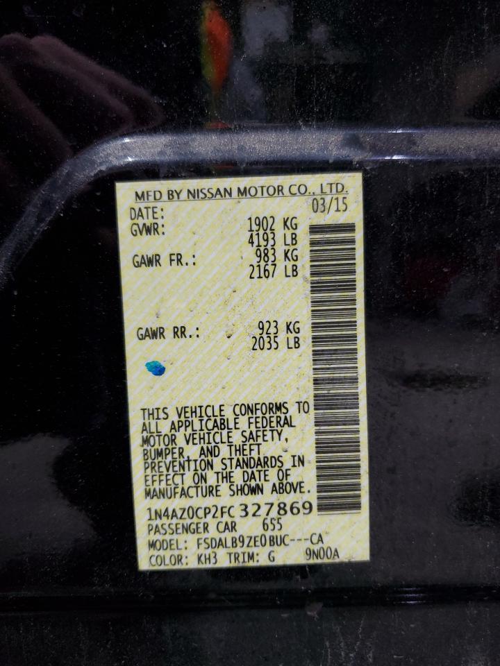 2015 Nissan Leaf S VIN: 1N4AZ0CP2FC327869 Lot: 85536265