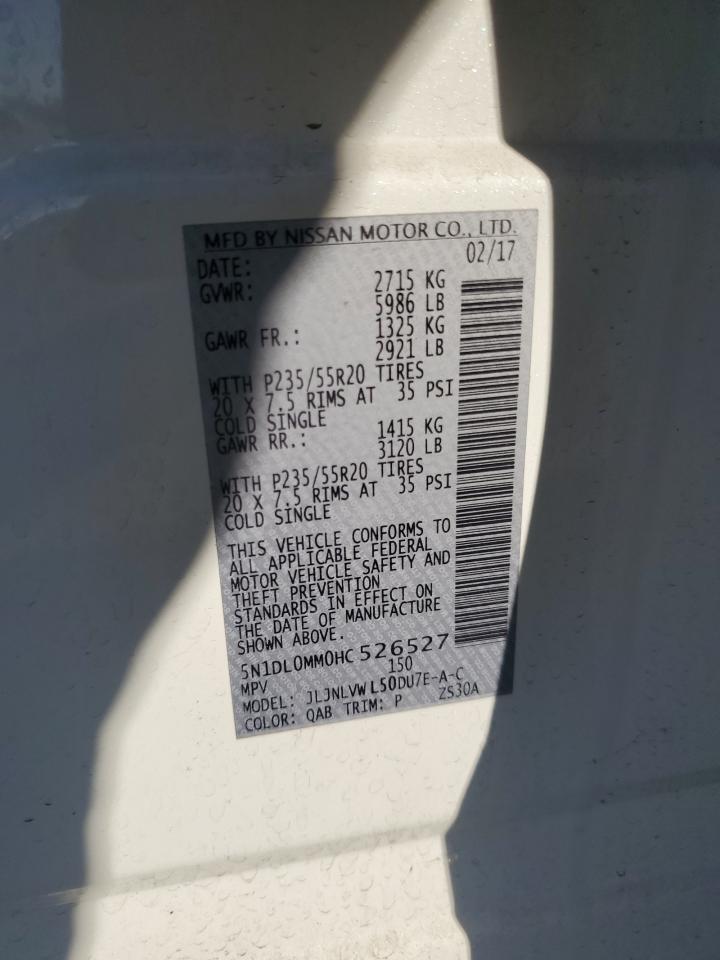 2017 Infiniti Qx60 VIN: 5N1DL0MM0HC526527 Lot: 82645365