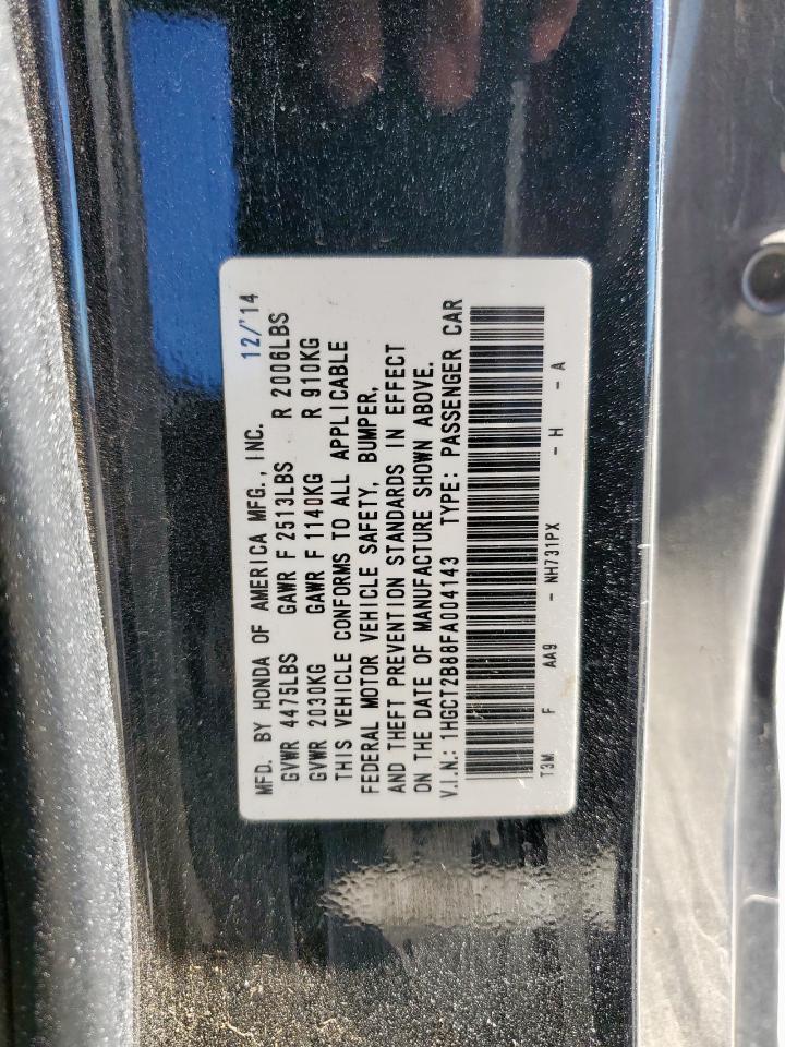 2015 Honda Accord Exl VIN: 1HGCT2B88FA004143 Lot: 86152445