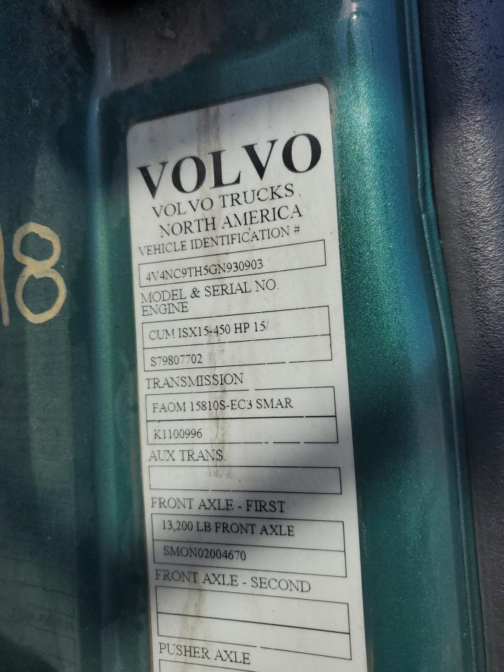 2016 Volvo Vnl Semi Truck VIN: 4V4NC9TH5GN930903 Lot: 82160065