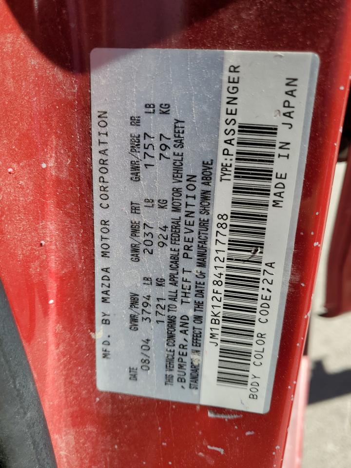 2004 Mazda 3 I VIN: JM1BK12F841217788 Lot: 89669945