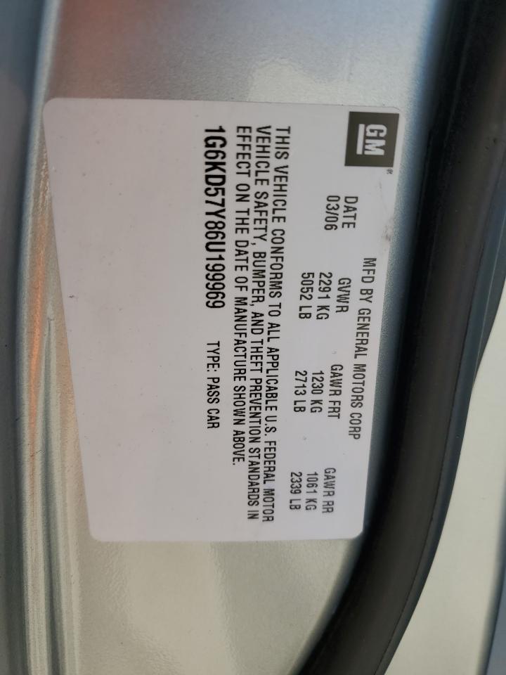 2006 Cadillac Dts VIN: 1G6KD57Y86U199969 Lot: 85951025