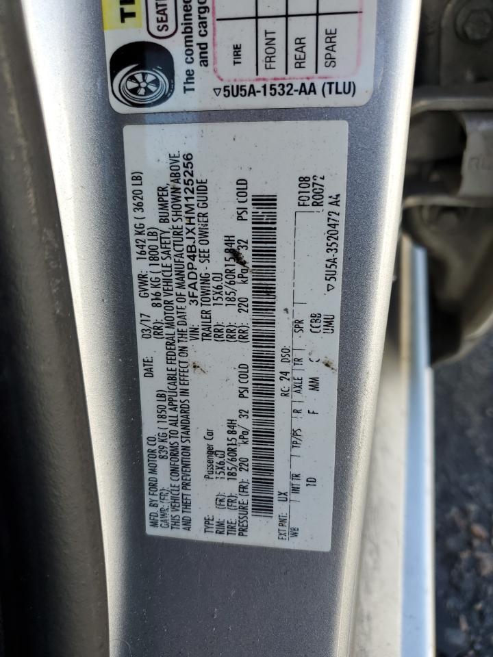 2017 Ford Fiesta Se VIN: 3FADP4BJXHM125256 Lot: 87441495