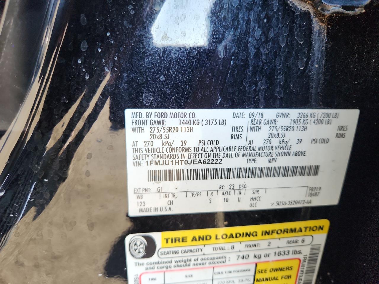 2018 Ford Expedition Xlt VIN: 1FMJU1HT0JEA62222 Lot: 85933605